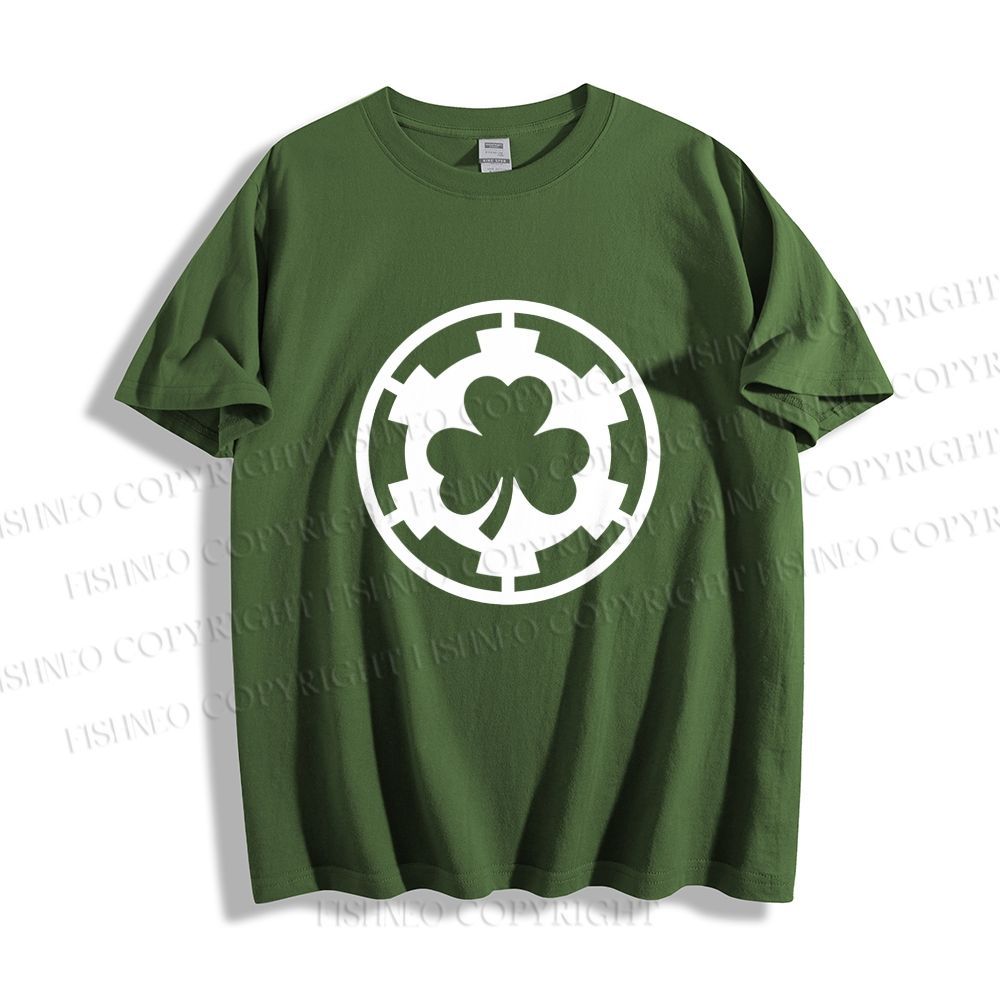 Unisex Classic Cotton Four-Leaf Clover Printed T-shirt