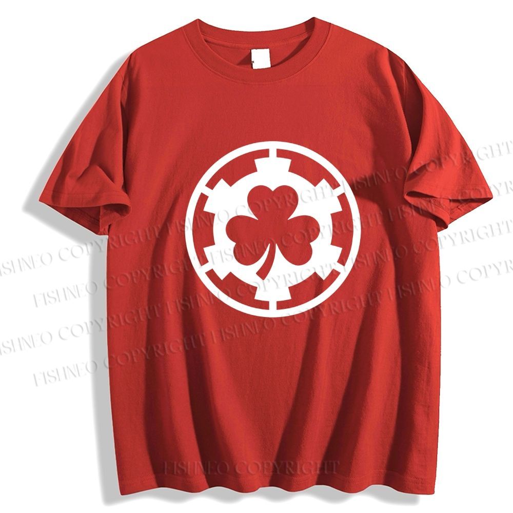 Unisex Classic Cotton Four-Leaf Clover Printed T-shirt