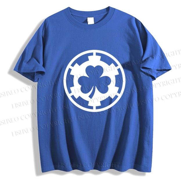 Unisex Classic Cotton Four-Leaf Clover Printed T-shirt