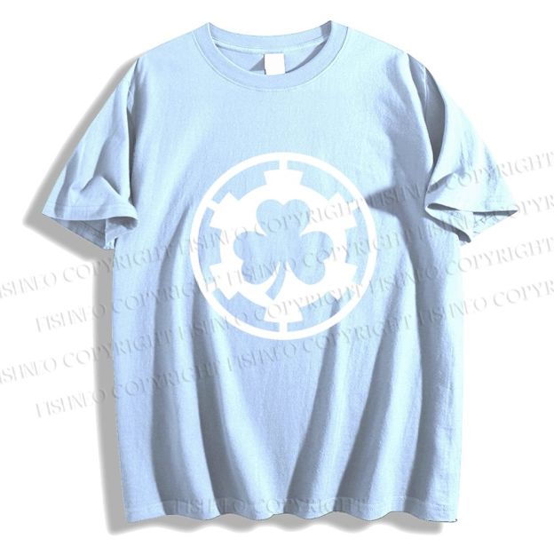 Unisex Classic Cotton Four-Leaf Clover Printed T-shirt