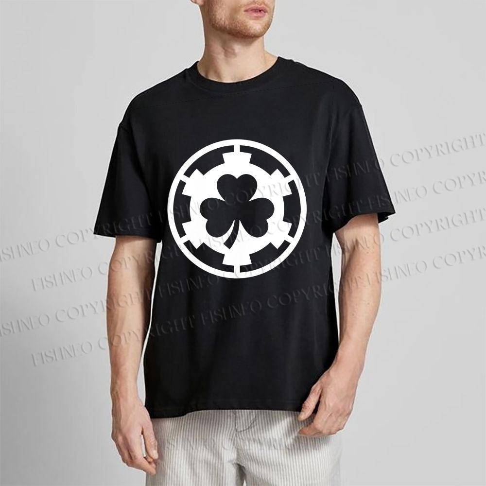 Unisex Classic Cotton Four-Leaf Clover Printed T-shirt