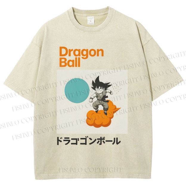 Unisex Dragon Ball Goku Printed Washed Tee