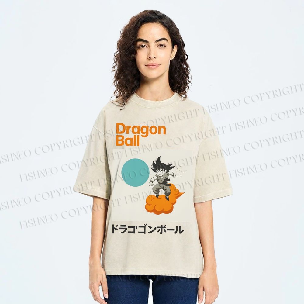 Unisex Dragon Ball Goku Printed Washed Tee