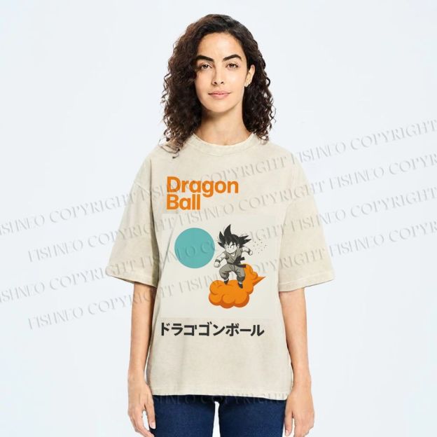 Unisex Dragon Ball Goku Printed Washed Tee
