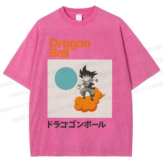 Unisex Dragon Ball Goku Printed Washed Tee