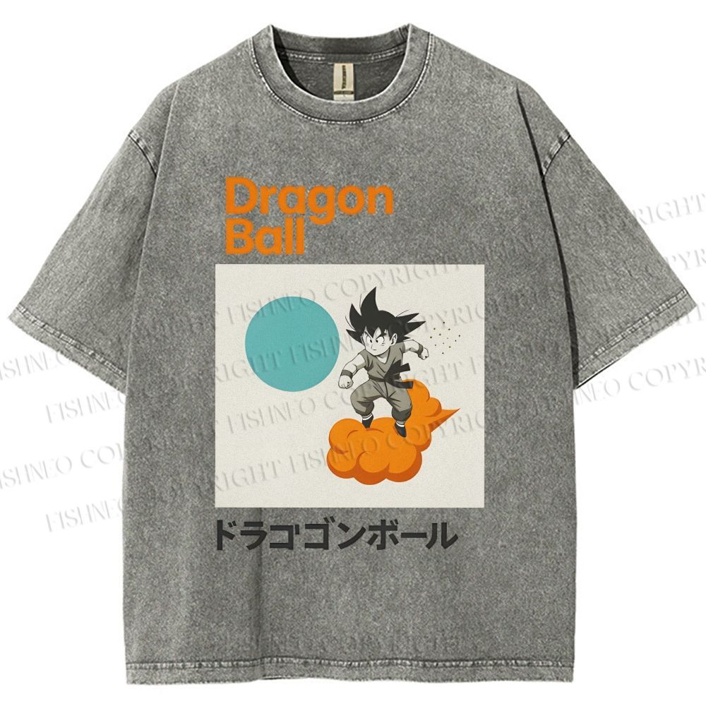 Unisex Dragon Ball Goku Printed Washed Tee