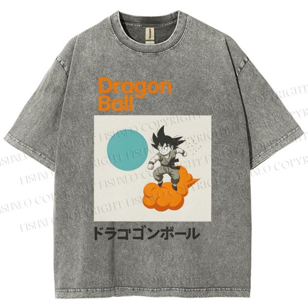 Unisex Dragon Ball Goku Printed Washed Tee