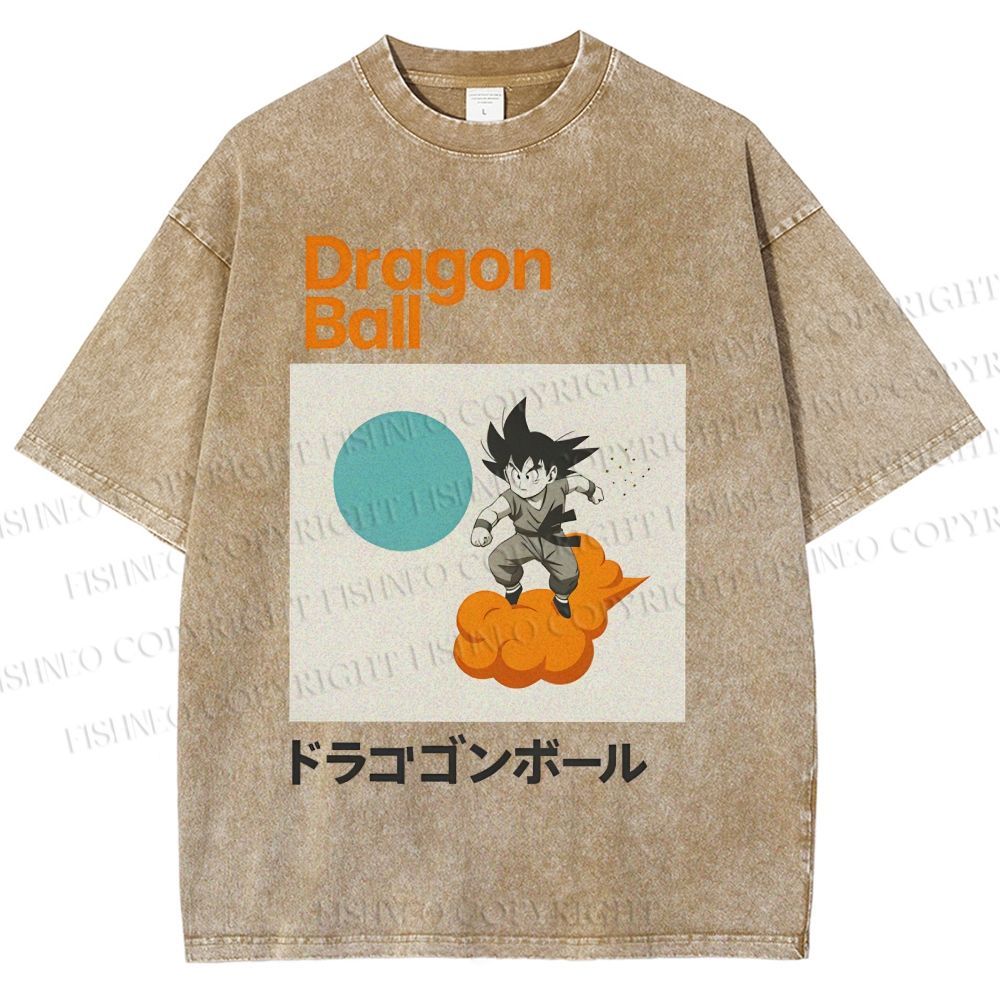 Unisex Dragon Ball Goku Printed Washed Tee