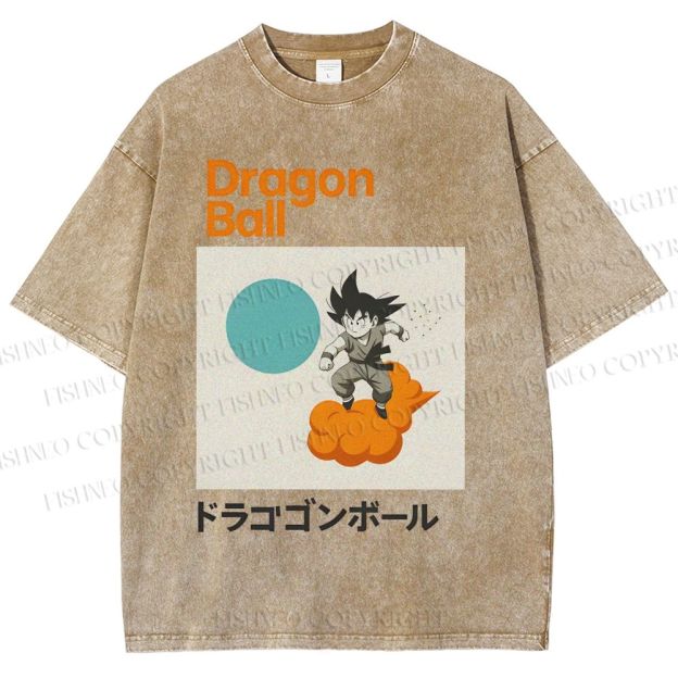 Unisex Dragon Ball Goku Printed Washed Tee