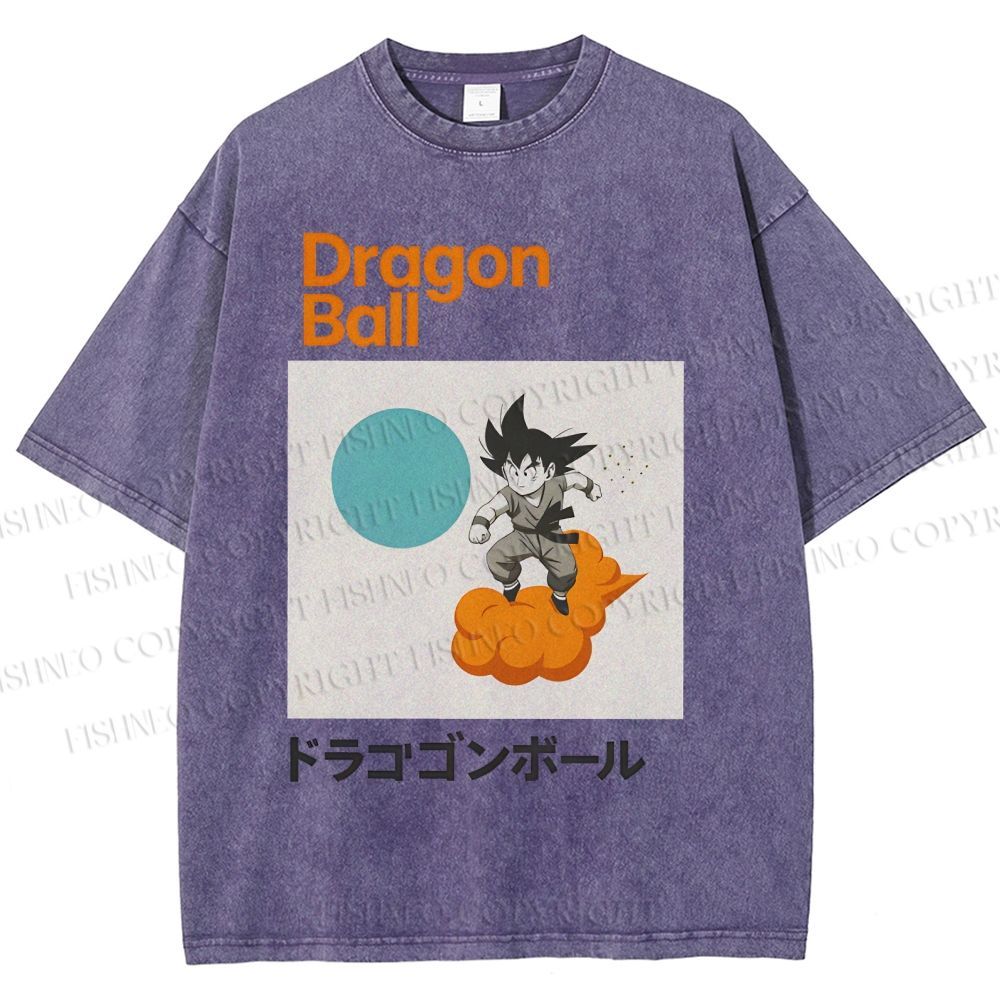 Unisex Dragon Ball Goku Printed Washed Tee