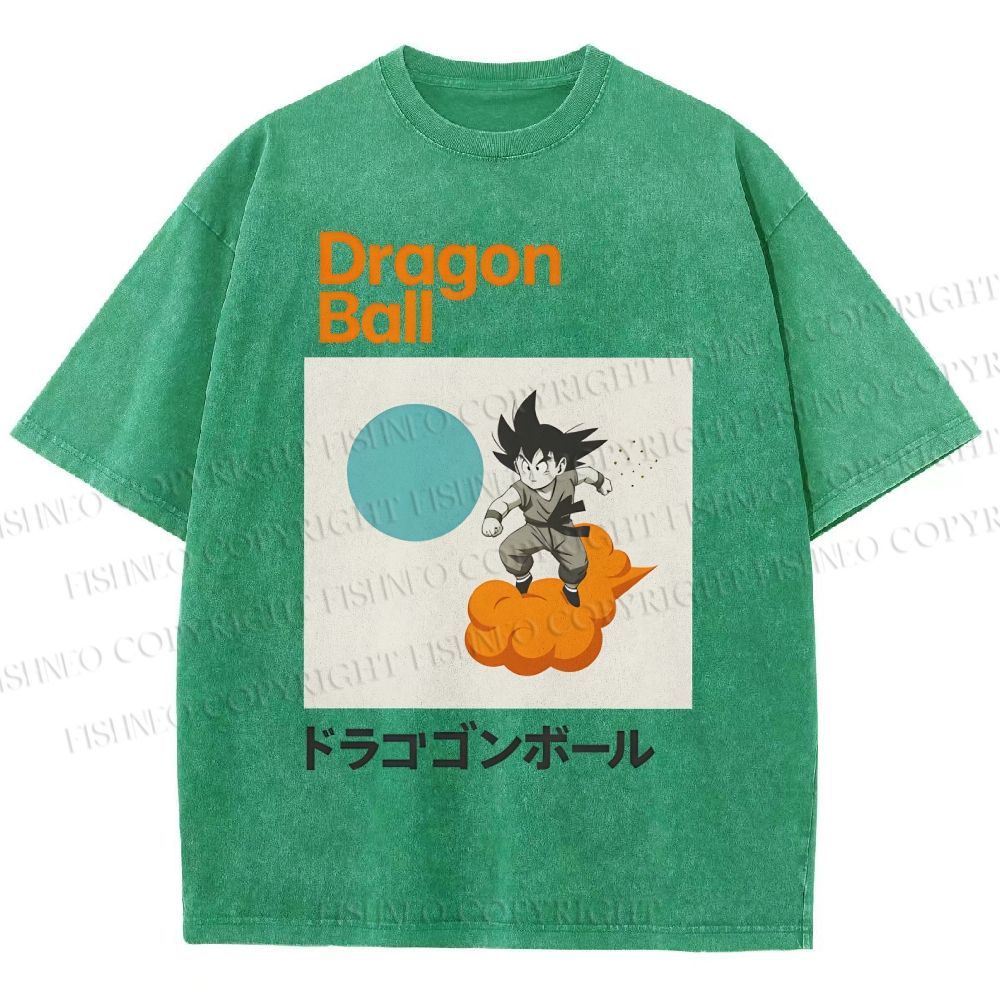Unisex Dragon Ball Goku Printed Washed Tee