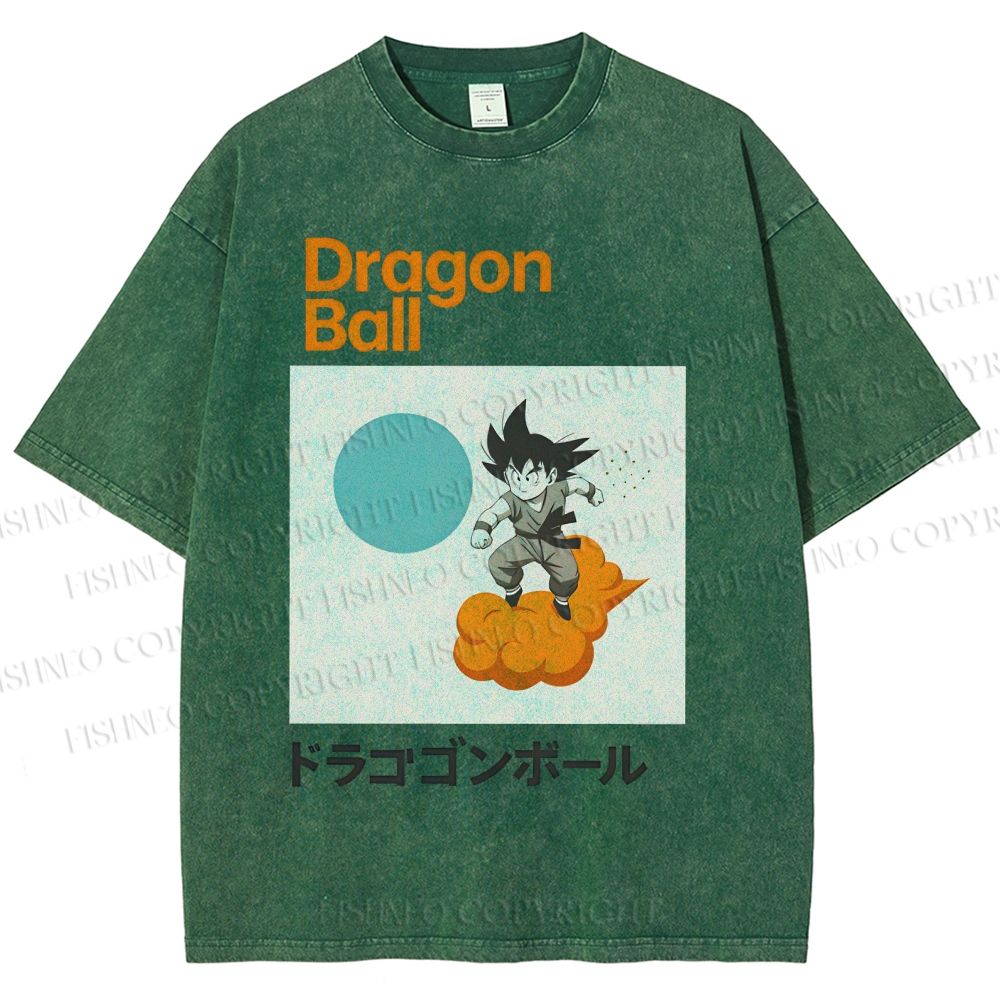 Unisex Dragon Ball Goku Printed Washed Tee