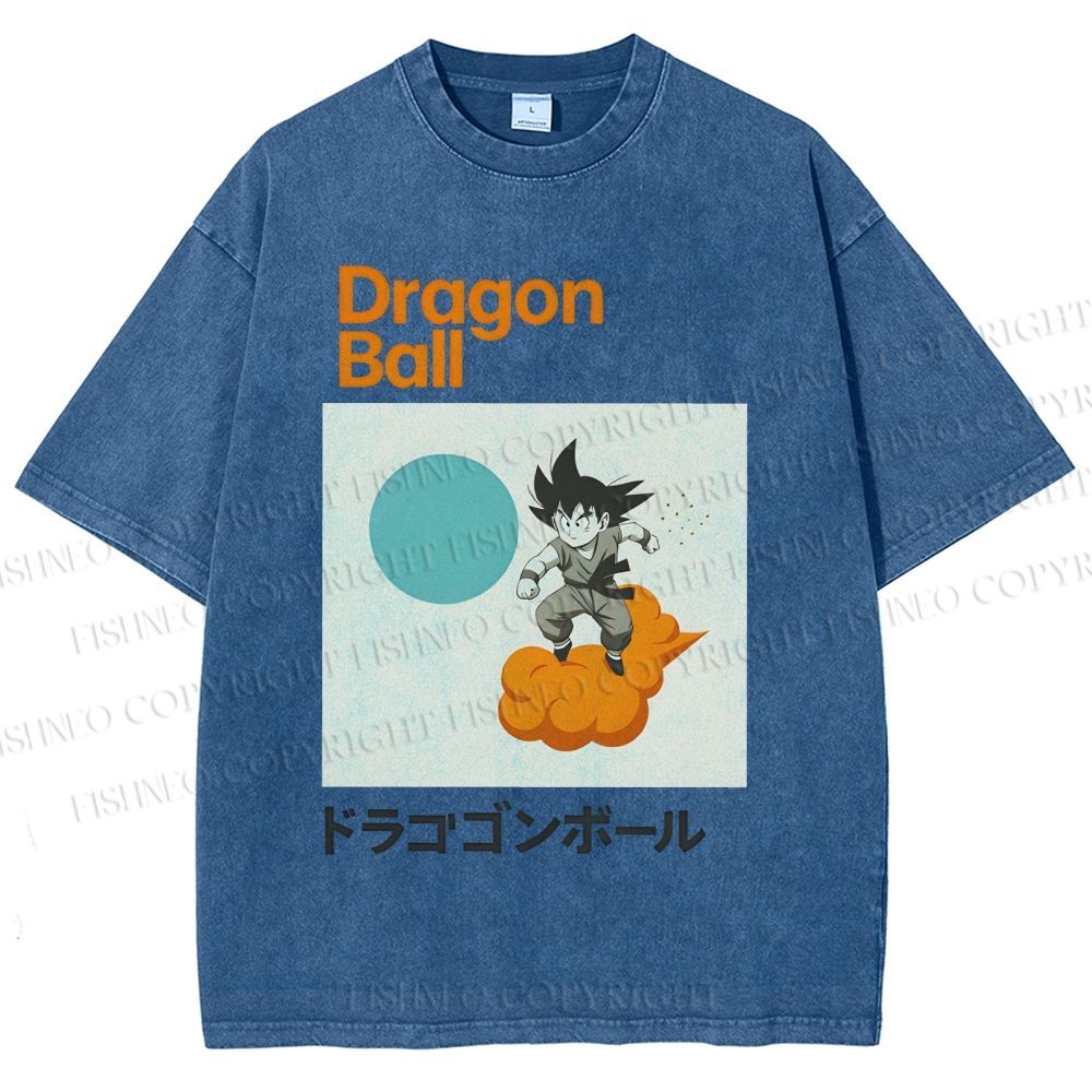 Unisex Dragon Ball Goku Printed Washed Tee