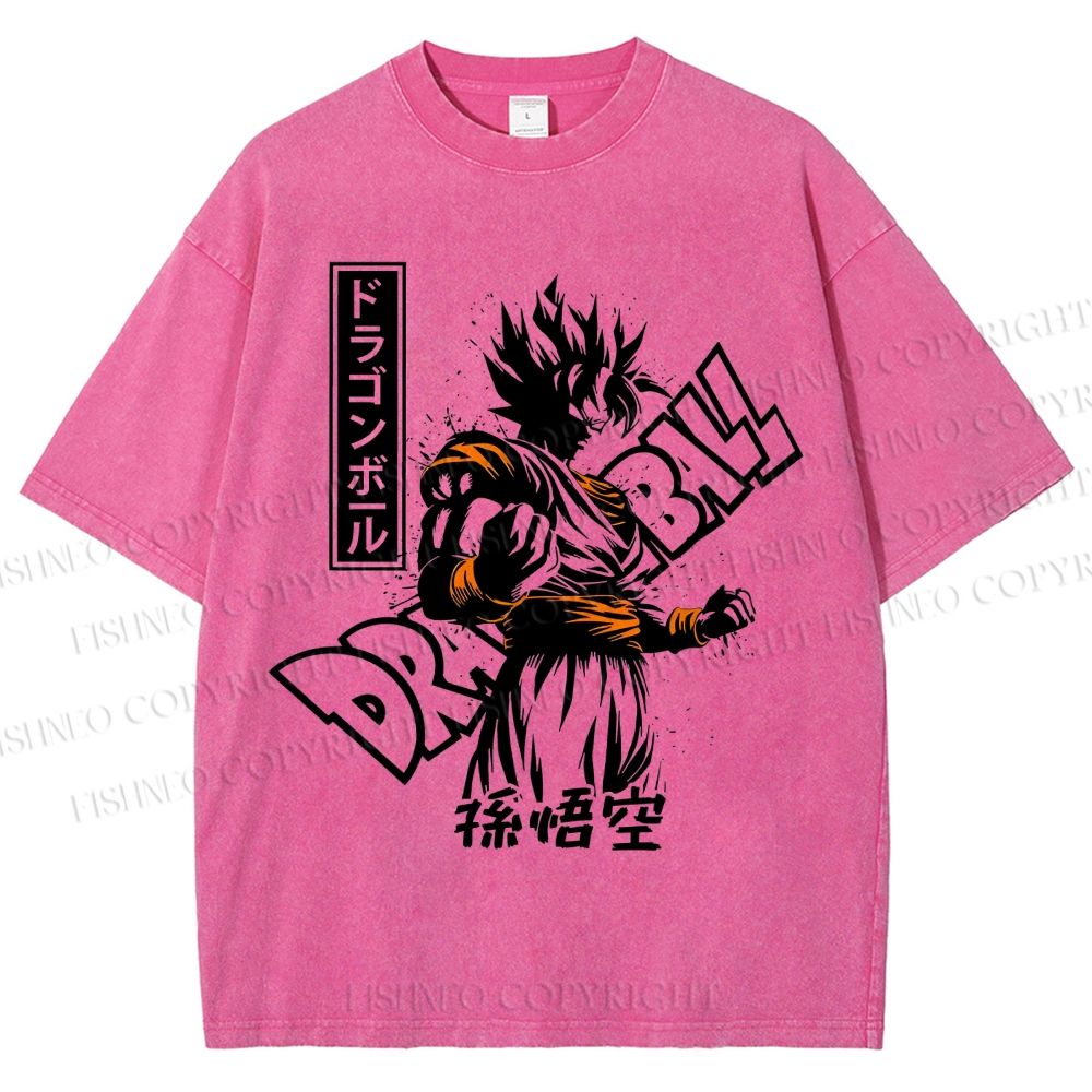 Unisex Dragon Ball Goku Printed Washed Tee