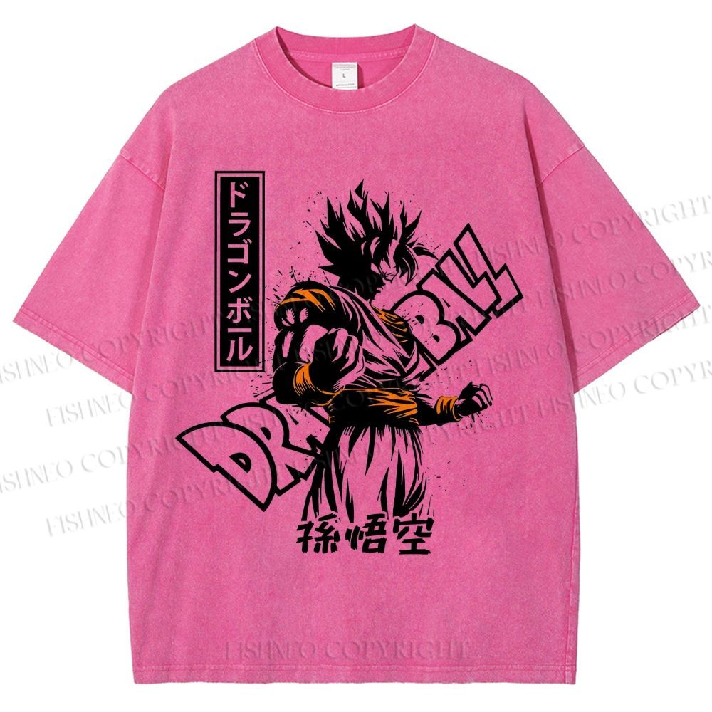 Unisex Dragon Ball Goku Printed Washed Tee