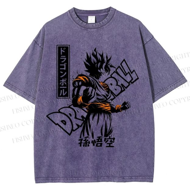 Unisex Dragon Ball Goku Printed Washed Tee