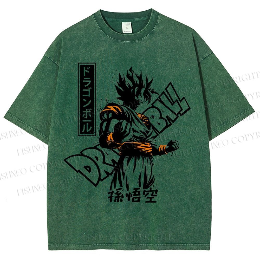Unisex Dragon Ball Goku Printed Washed Tee
