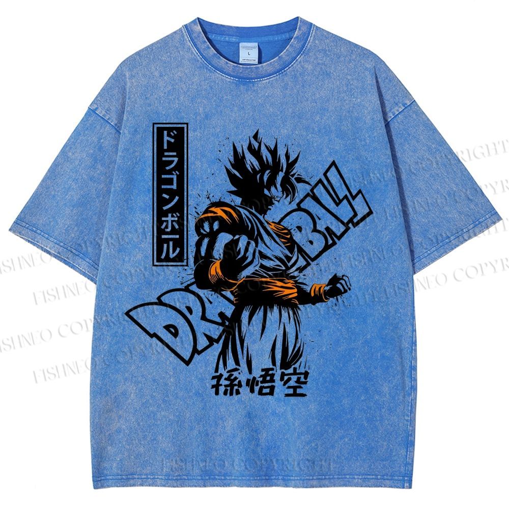 Unisex Dragon Ball Goku Printed Washed Tee