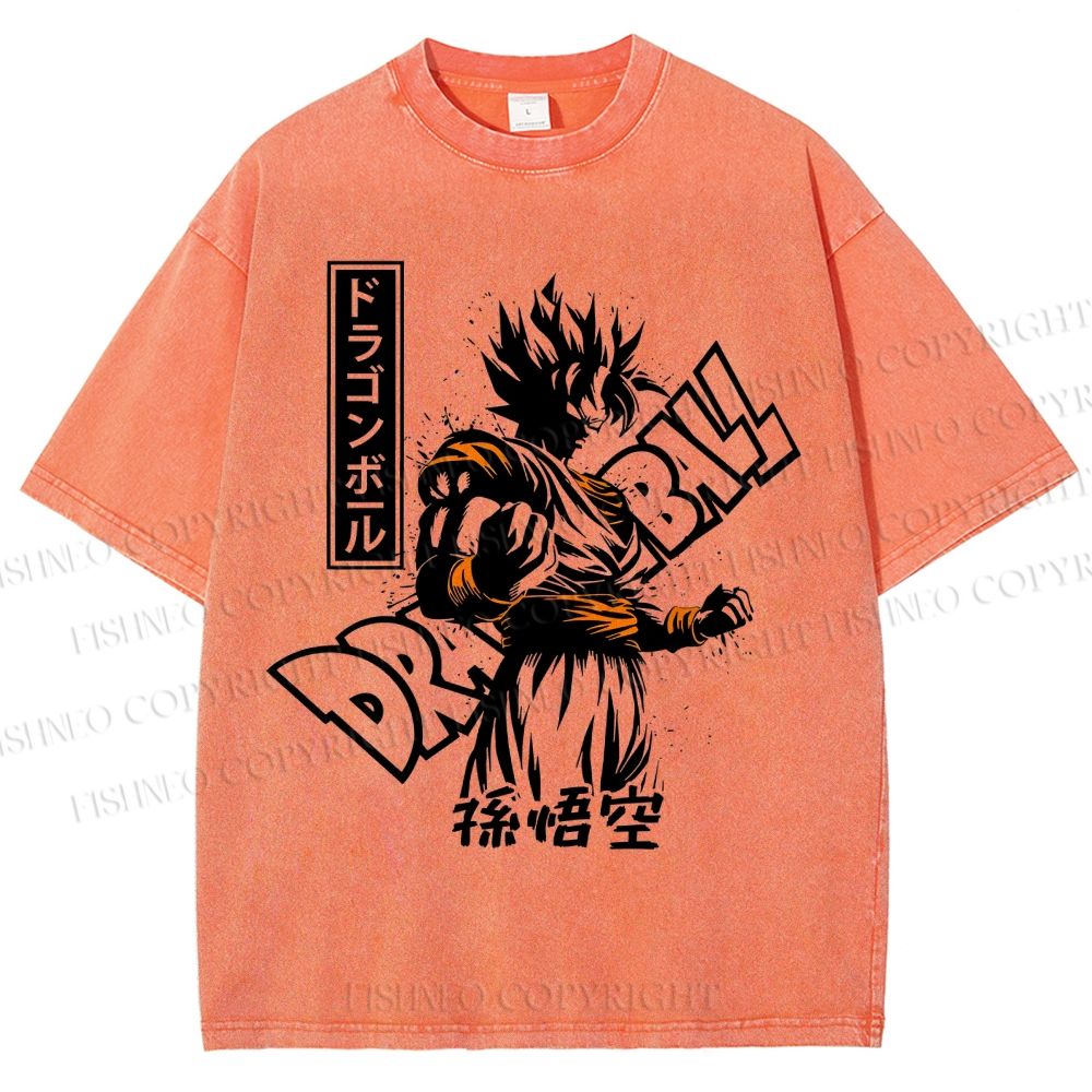 Unisex Dragon Ball Goku Printed Washed Tee