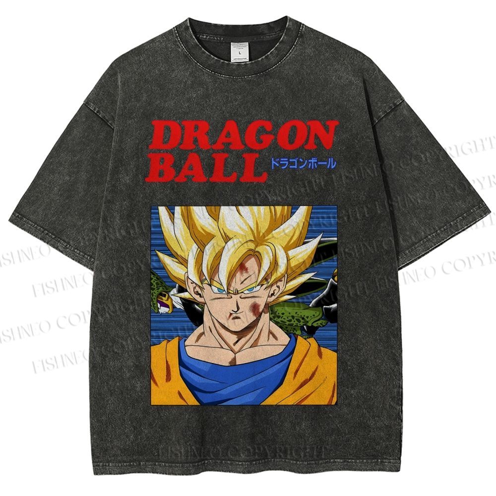 Unisex Dragon Ball Goku Printed Washed Tee