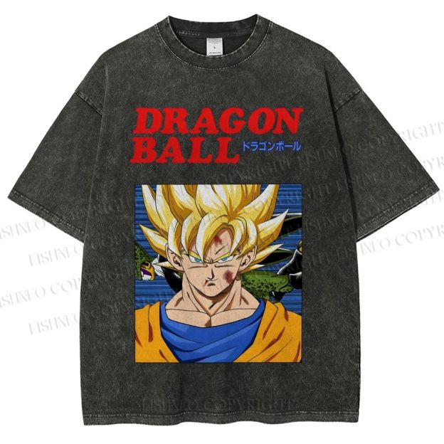 Unisex Dragon Ball Goku Printed Washed Tee