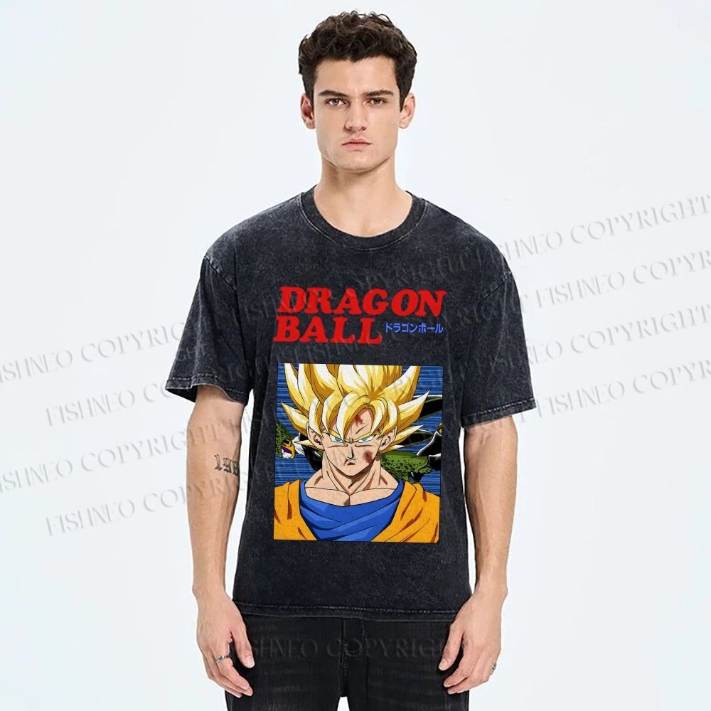 Unisex Dragon Ball Goku Printed Washed Tee