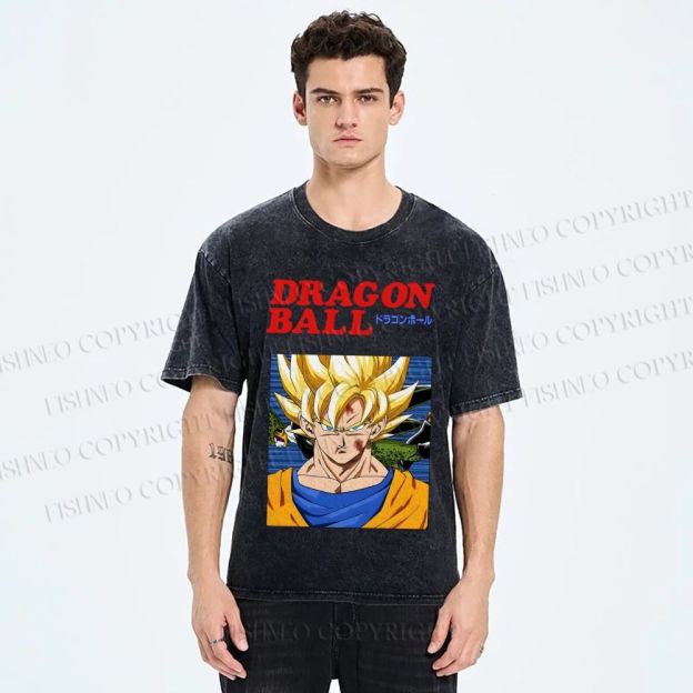 Unisex Dragon Ball Goku Printed Washed Tee