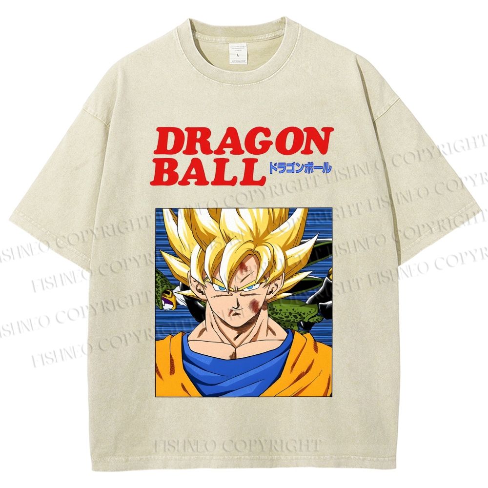 Unisex Dragon Ball Goku Printed Washed Tee