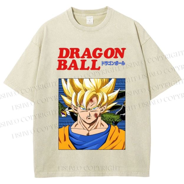 Unisex Dragon Ball Goku Printed Washed Tee