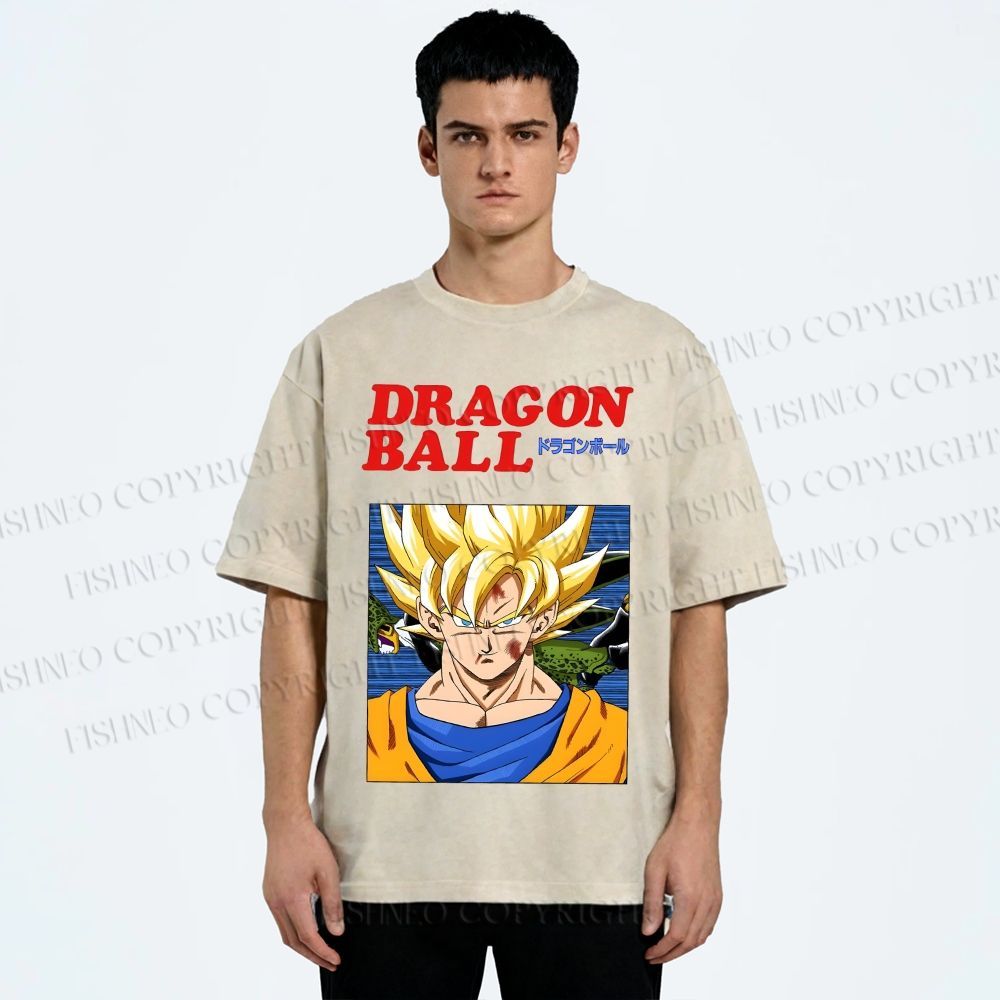 Unisex Dragon Ball Goku Printed Washed Tee