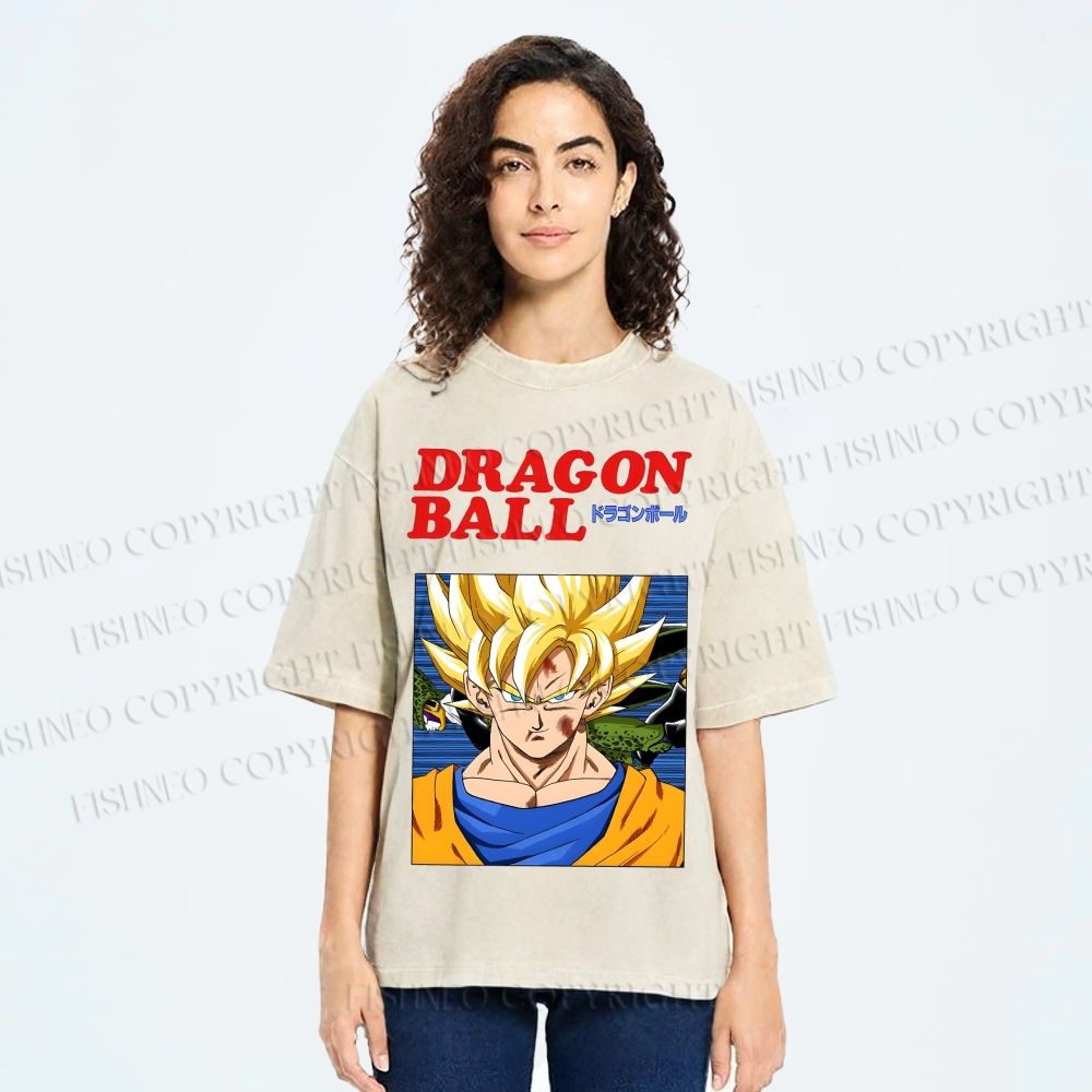 Unisex Dragon Ball Goku Printed Washed Tee