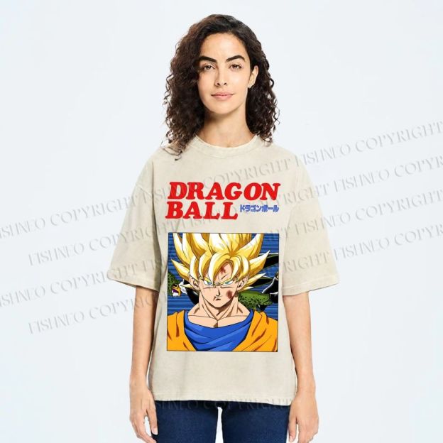 Unisex Dragon Ball Goku Printed Washed Tee