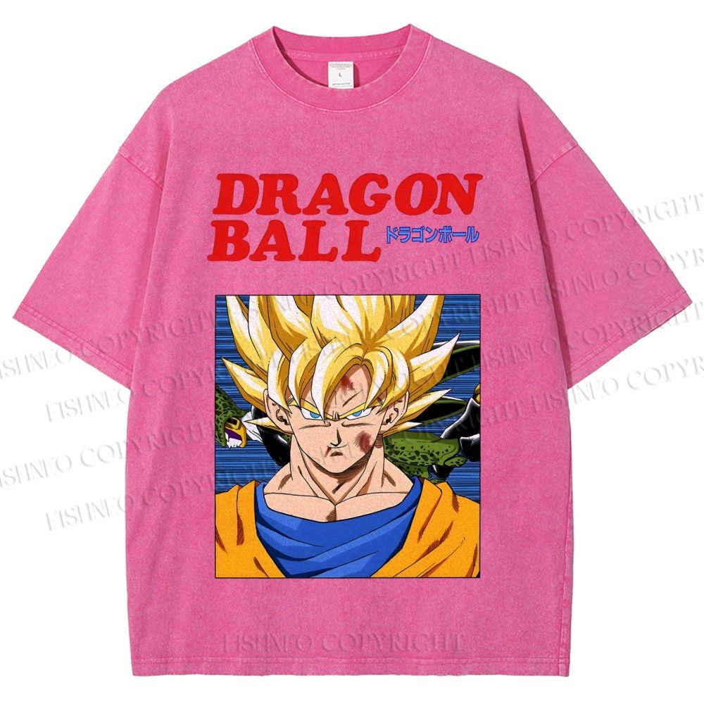 Unisex Dragon Ball Goku Printed Washed Tee