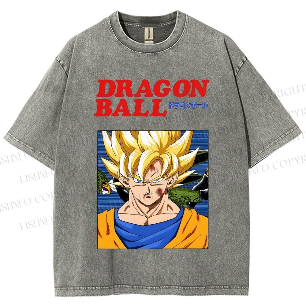 Unisex Dragon Ball Goku Printed Washed Tee