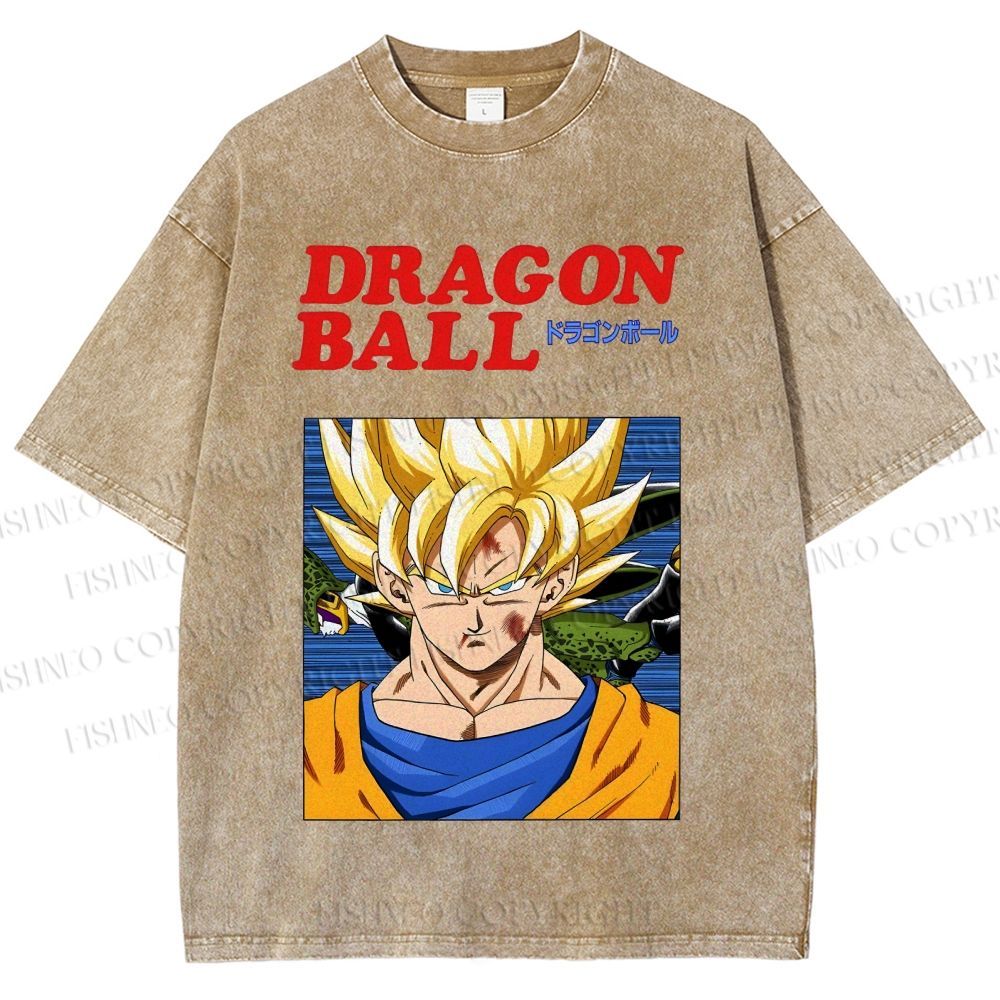 Unisex Dragon Ball Goku Printed Washed Tee