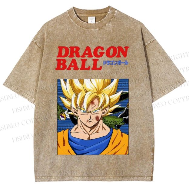Unisex Dragon Ball Goku Printed Washed Tee
