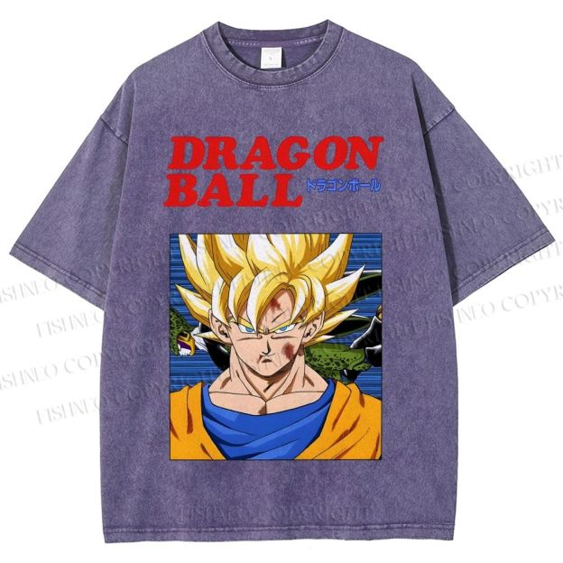 Unisex Dragon Ball Goku Printed Washed Tee