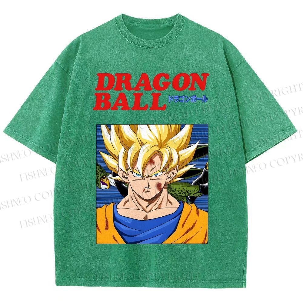 Unisex Dragon Ball Goku Printed Washed Tee