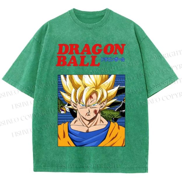 Unisex Dragon Ball Goku Printed Washed Tee