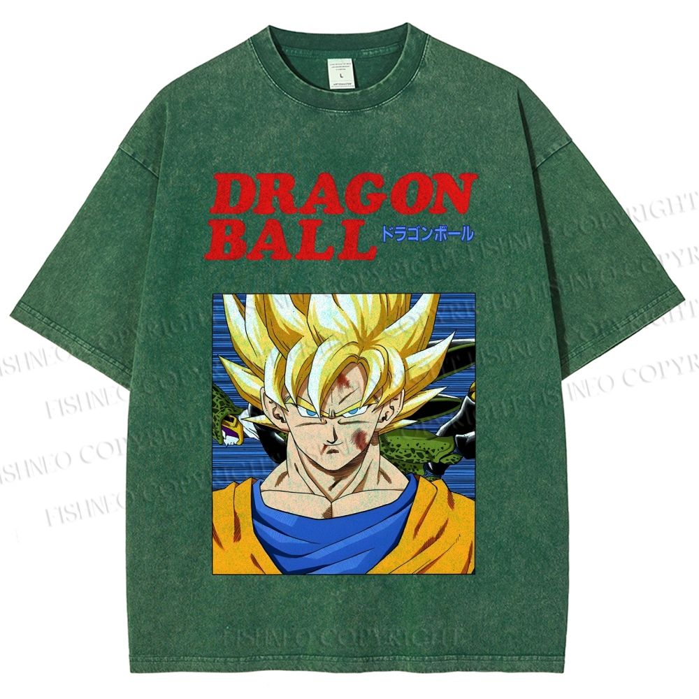 Unisex Dragon Ball Goku Printed Washed Tee