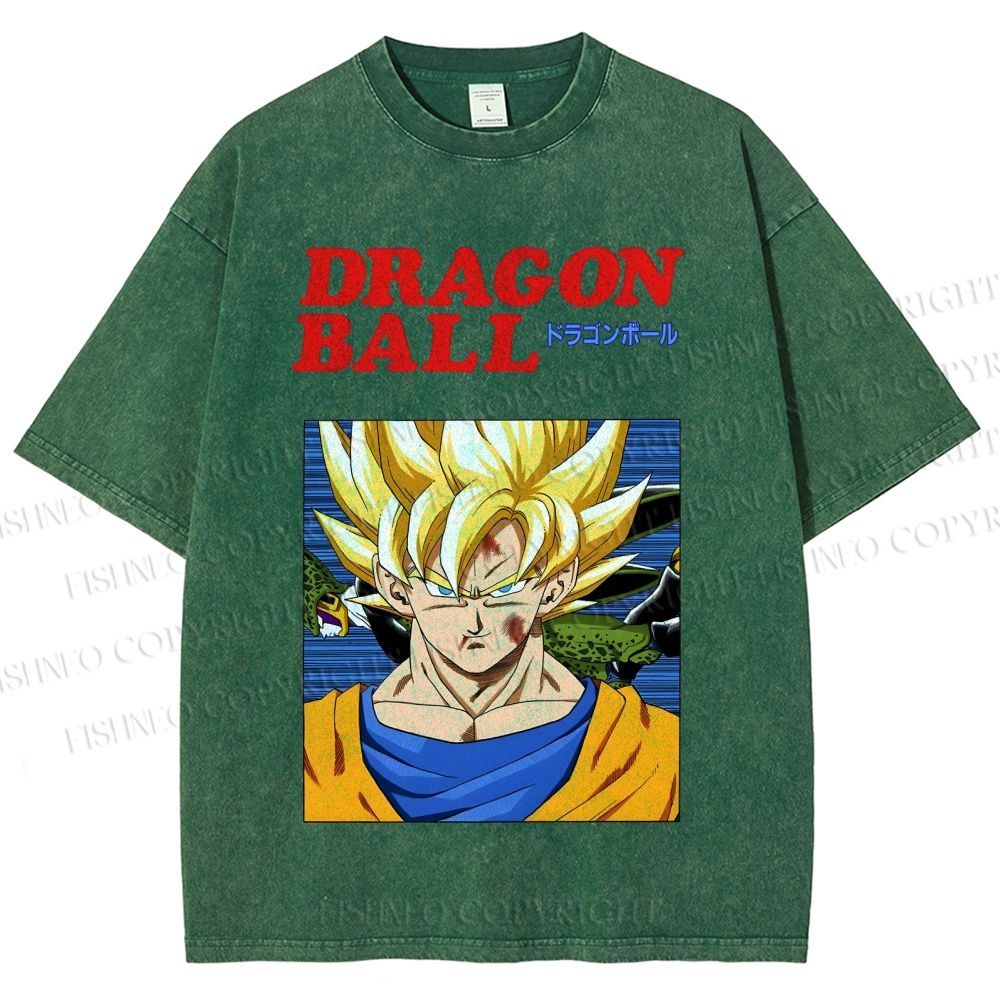 Unisex Dragon Ball Goku Printed Washed Tee