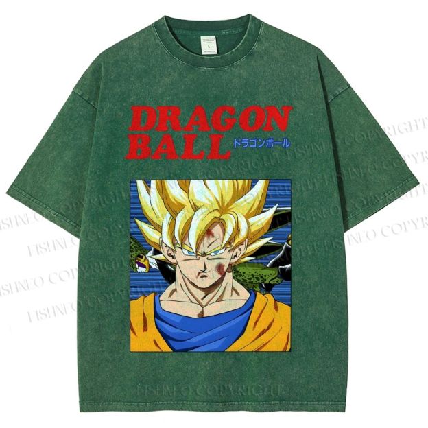Unisex Dragon Ball Goku Printed Washed Tee