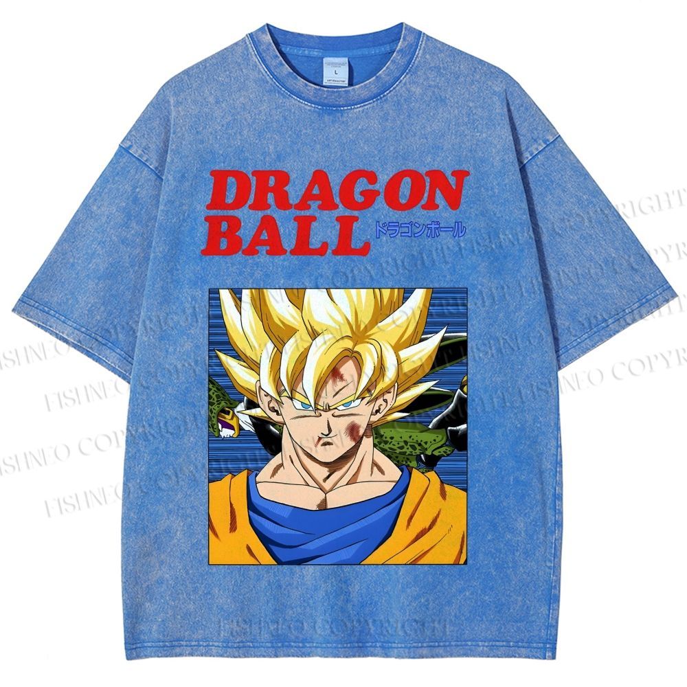 Unisex Dragon Ball Goku Printed Washed Tee