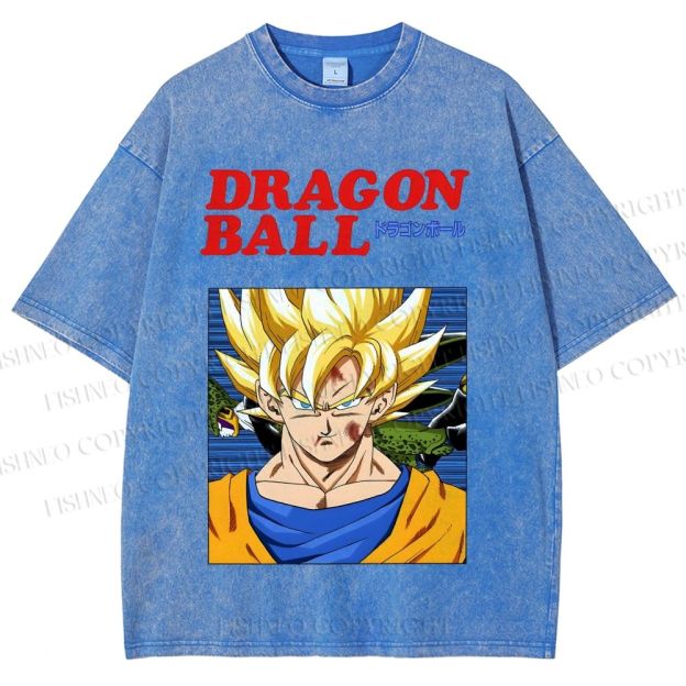 Unisex Dragon Ball Goku Printed Washed Tee