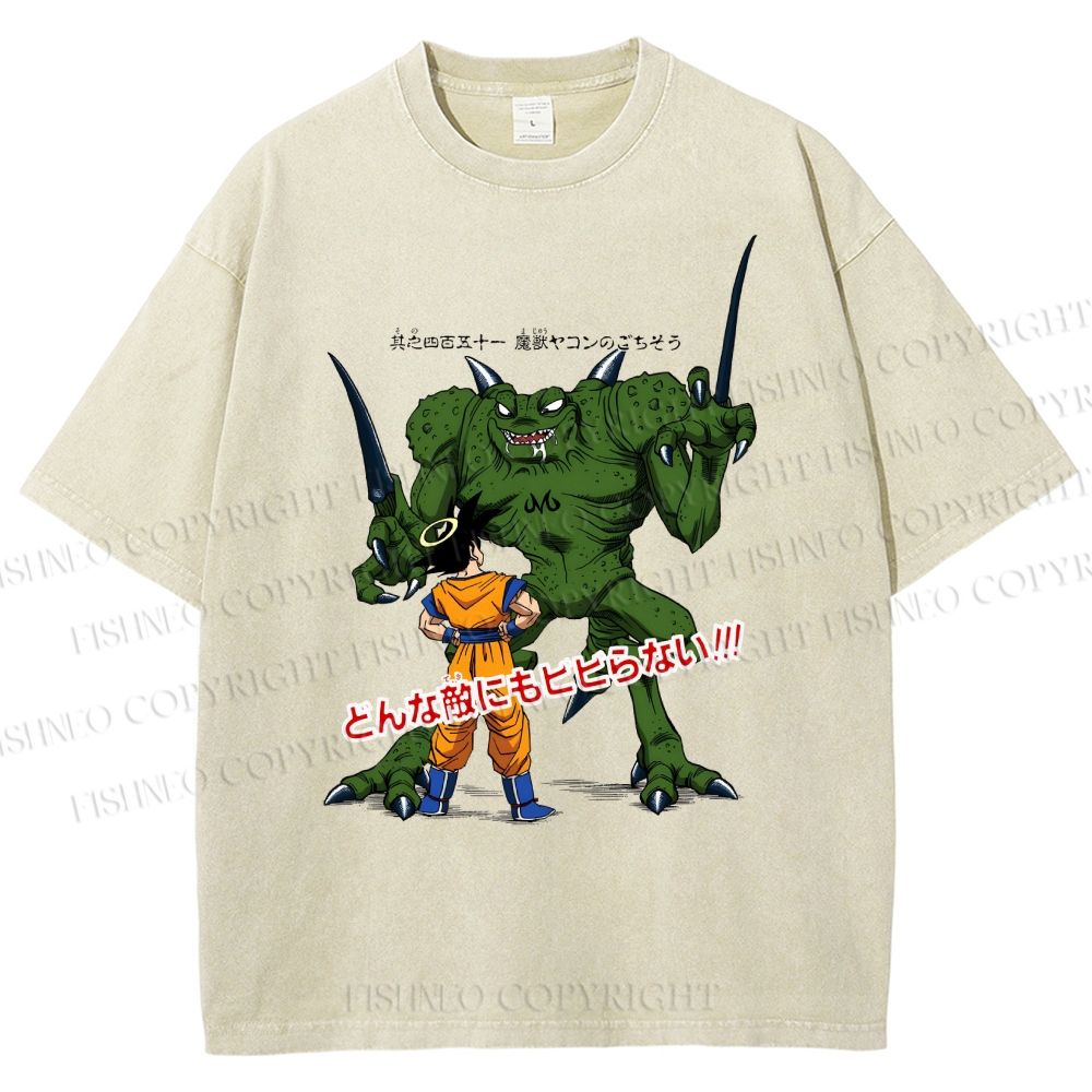 Unisex Dragon Ball Goku Monsters Printed Washed Tee