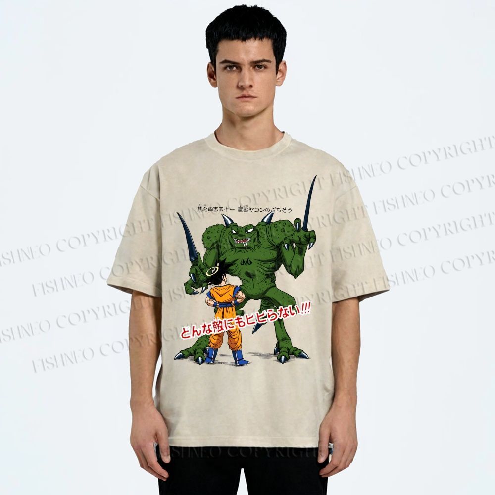 Unisex Dragon Ball Goku Monsters Printed Washed Tee