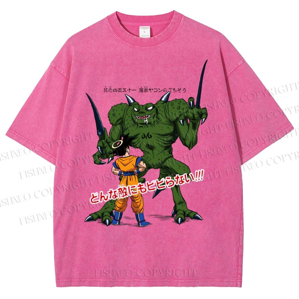 Unisex Dragon Ball Goku Monsters Printed Washed Tee