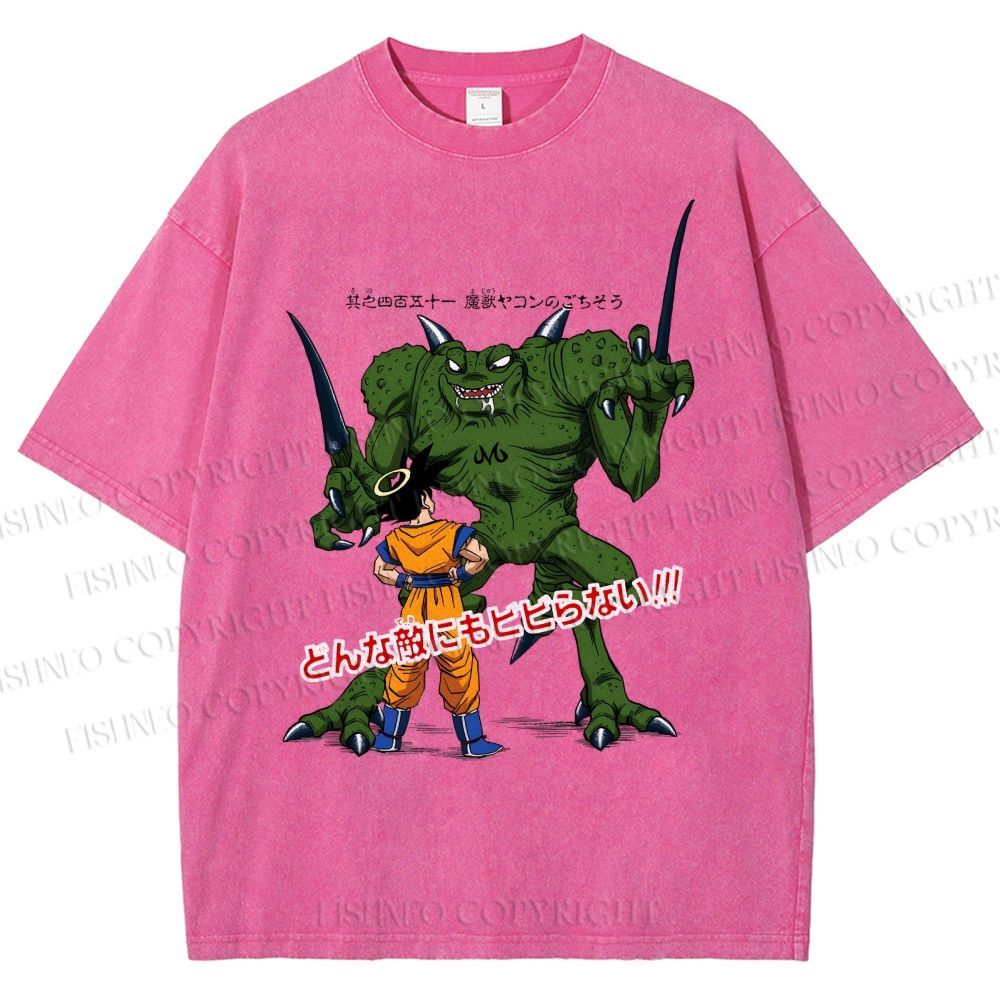 Unisex Dragon Ball Goku Monsters Printed Washed Tee
