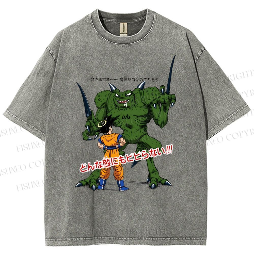 Unisex Dragon Ball Goku Monsters Printed Washed Tee