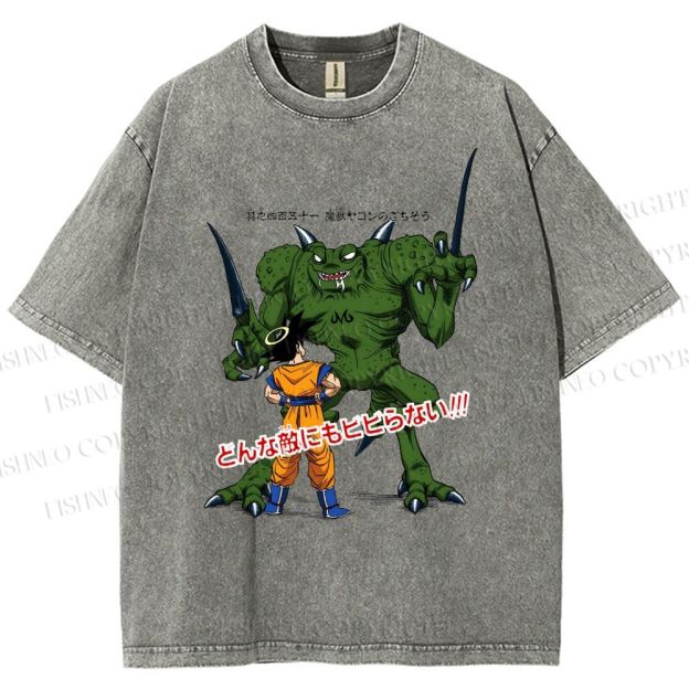 Unisex Dragon Ball Goku Monsters Printed Washed Tee